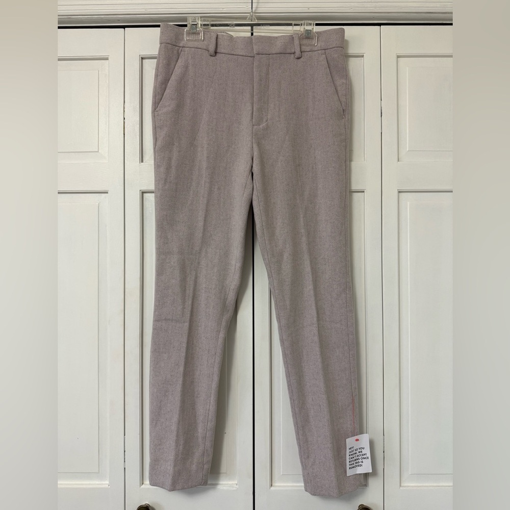 NWT ASOS Design W 33 x L 30 Wool Blend Career Dress Pants Gray/Pink Professional